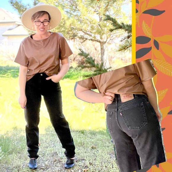 Levi's Denim - Vintage 560 Levi’s Black Denim Loose Fit Size 7 Jr Long Length